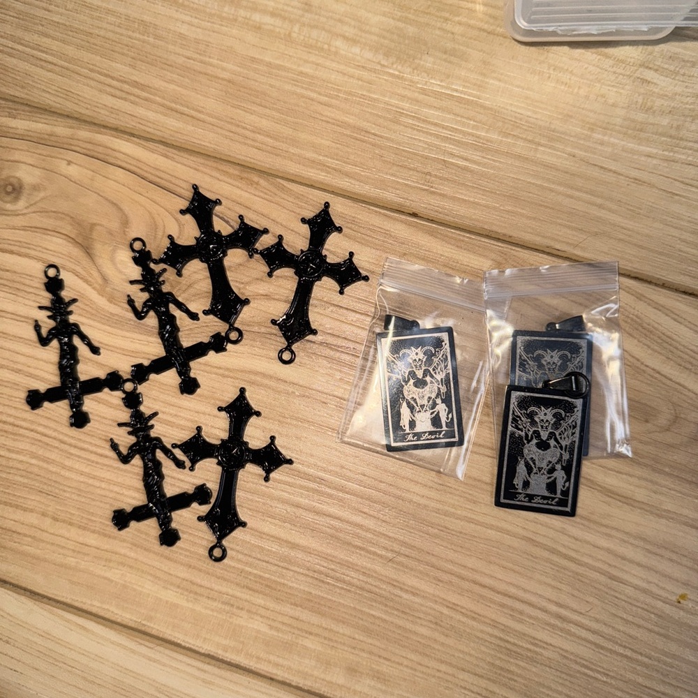 Black satanic necklace pendants
